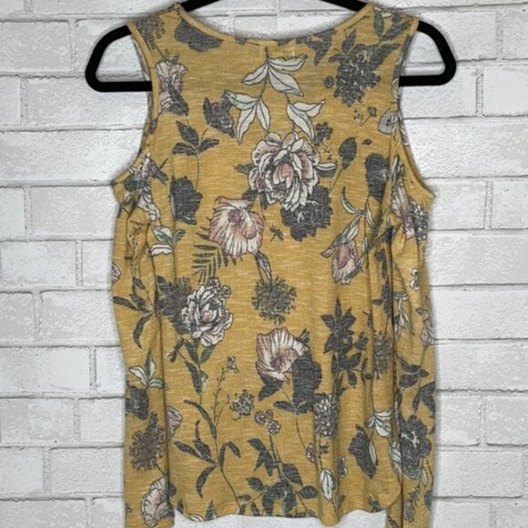 Love Fire Cold Shoulder Yellow Floral Long Sleeve - Picture 6 of 8